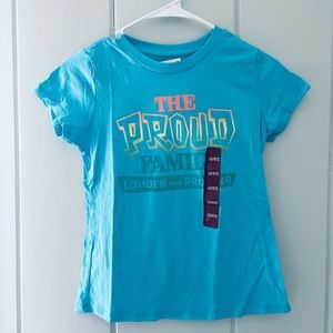 NWT The Proud Family Aqua Tee / L (10-12)